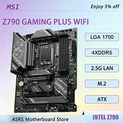 MSI Z790 GAMING PLUS WIFI Z790 LGA 1700 Motherboard CPU Support I9-14900K I7-14700K I5-13600K/KF I5-13400F DDR5 256GB M.2 ATX PC