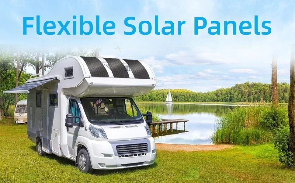 Semi-Flexibel ETFE Solpanel 500W–2000W – Lättviktig 18V/36V för Husbil Båt Camping Tak, 1–4 Paneler