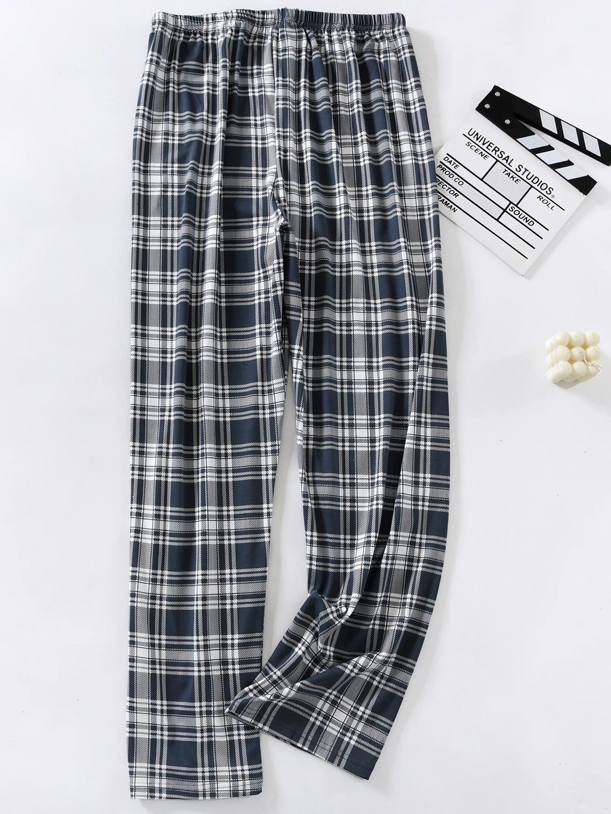 Pyjamasbyxor herr med raka ben – tunna hemmabyxor, M–6XL