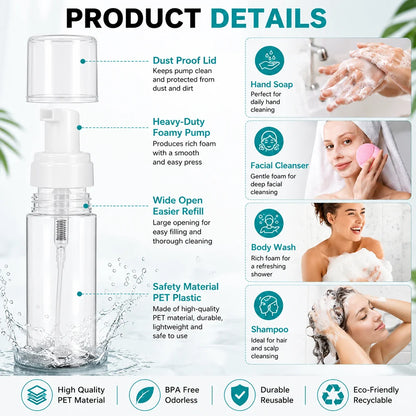 50-200ML Tattoo Foam Pump Bottle Plastic Foaming Dispenser Refillable Green Soap Foam Bottle Portable Lash Shampoo Dispenser