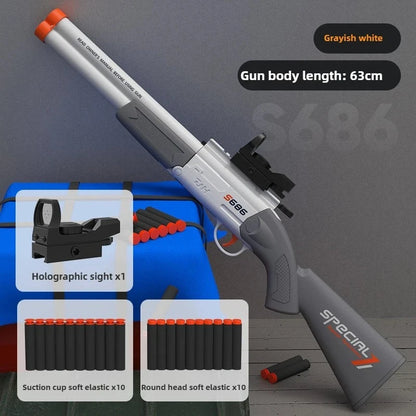 Dubbelpipigt Airsoftgevär S686 Leksaksvapen med Mjuka Skott