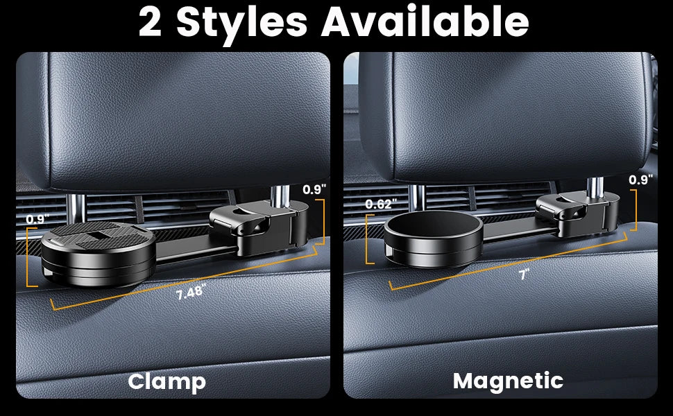 Magsafe Phone Holder for Backseat, Hideable Storage Key Bag & Bendable Strong Magnetic Seat Phone Holder
