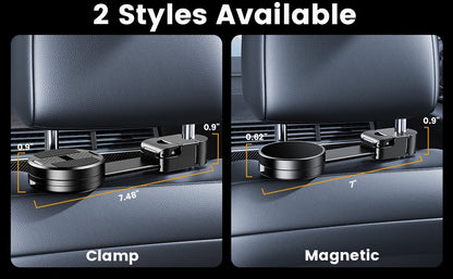Magsafe Phone Holder for Backseat, Hideable Storage Key Bag & Bendable Strong Magnetic Seat Phone Holder