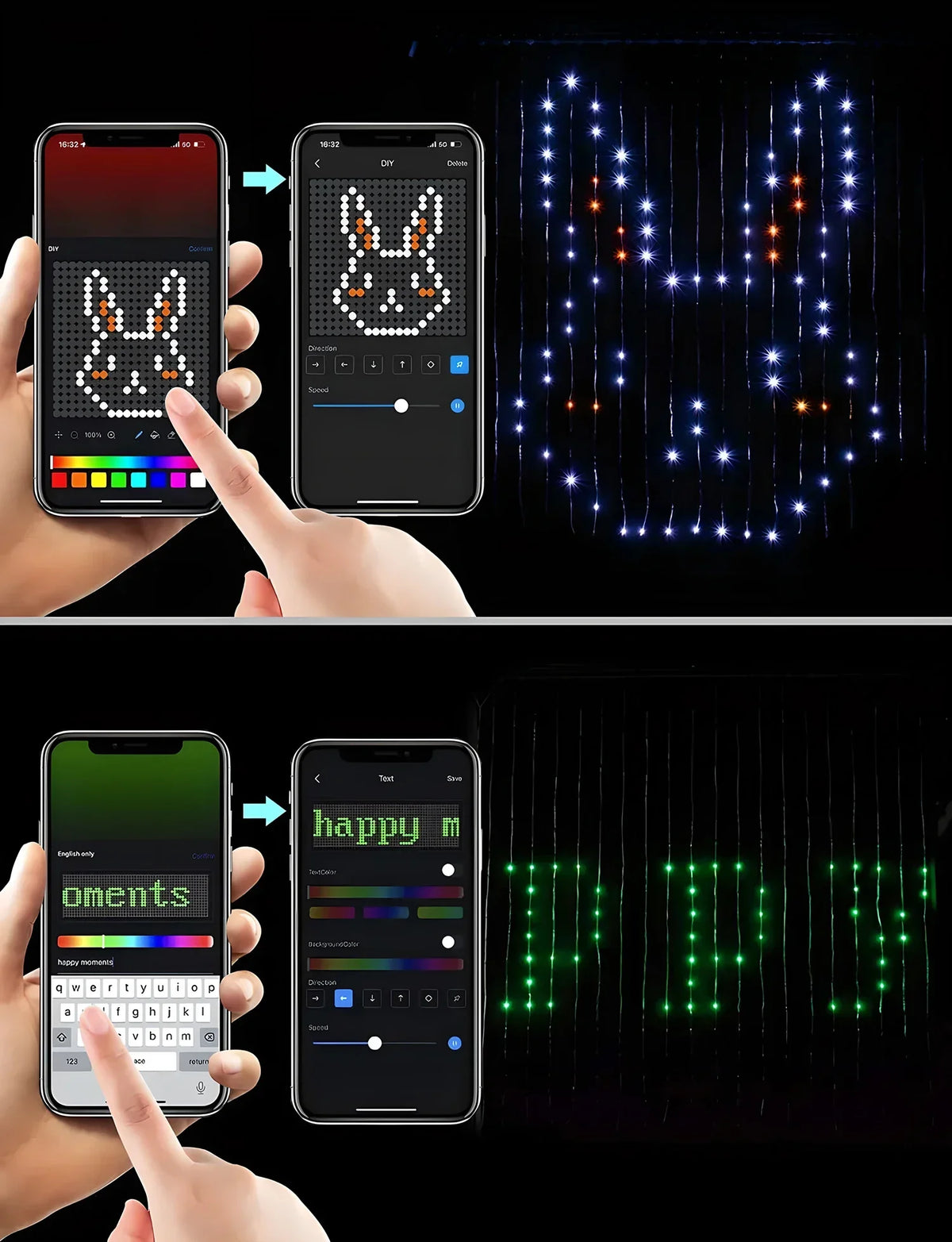 DIY LED-ljusgardin med appstyrning