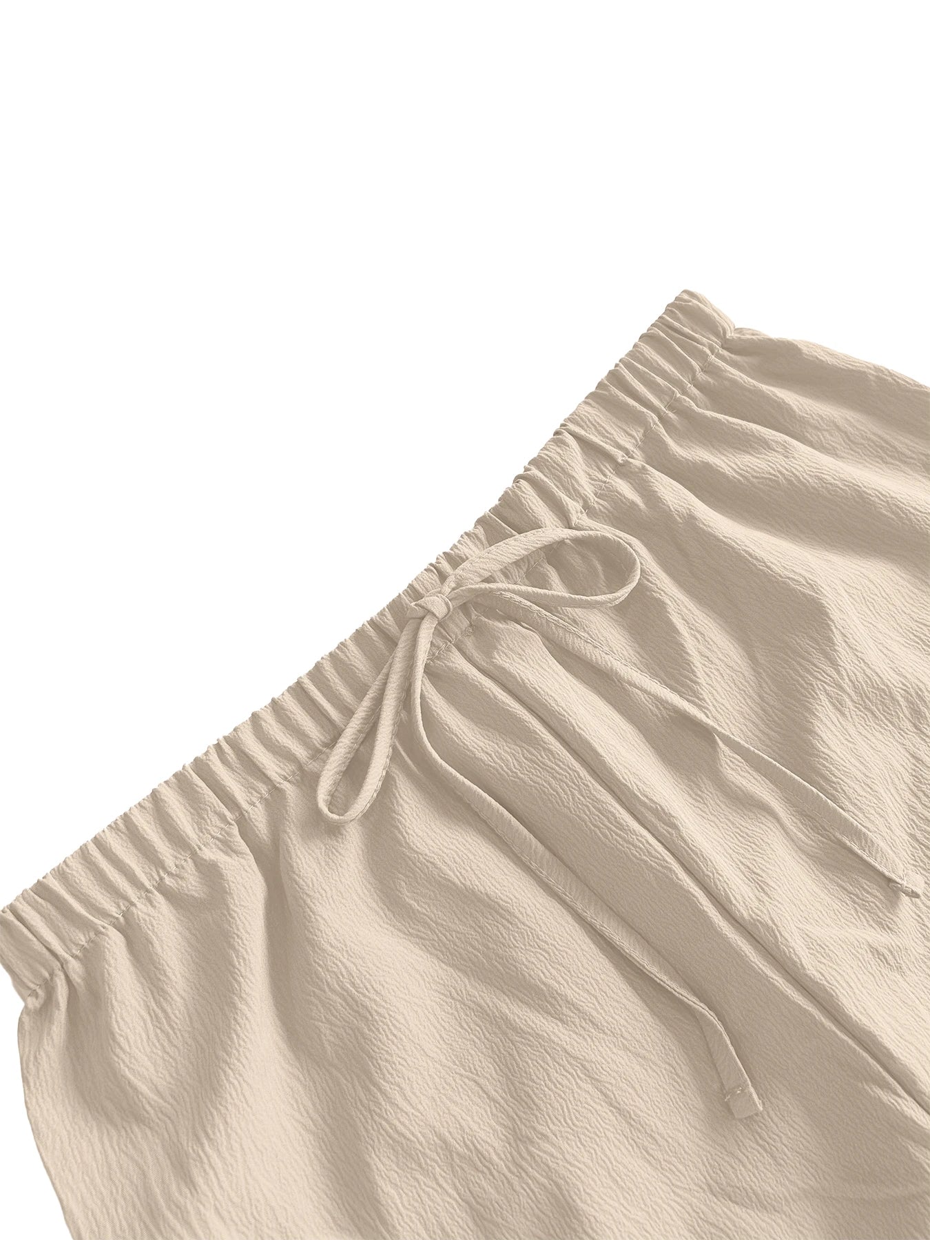 Dam Wide Leg Byxor Knälång – Elastisk Midja Dragsko Casual Vår/Sommar, 5 Färger S–XXL