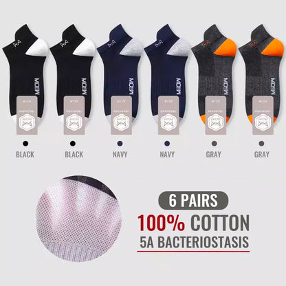 MiiOW Herr Ankelstrumpor 100% Bomull – 6- eller 12-pack, Deodorant, Antibakteriell, Hälskydd