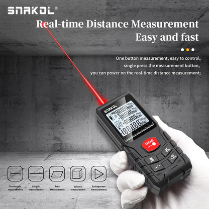 Snakol Laser Distance 50M/100M/120M Rangefinder Profesional Meter Laser Range Finder Ruler Test Tool