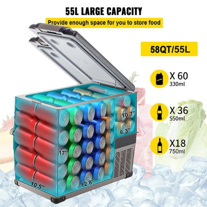 SIHAO Bärbar Kompressorkylbox 35L-55L för Bil och Camping