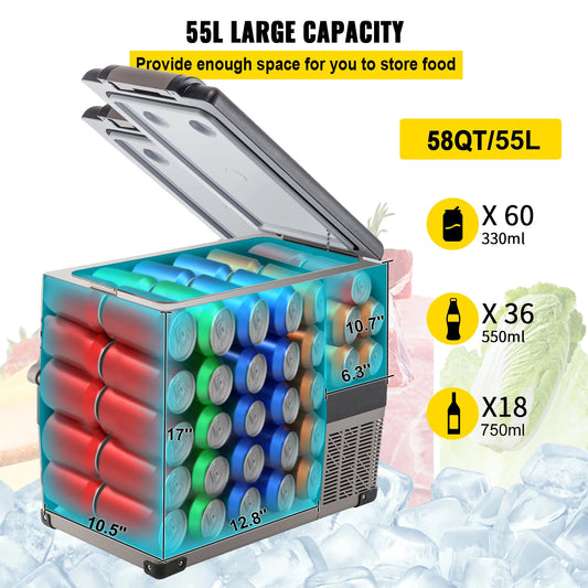 SIHAO Bärbar Kompressorkylbox 35L-55L för Bil och Camping