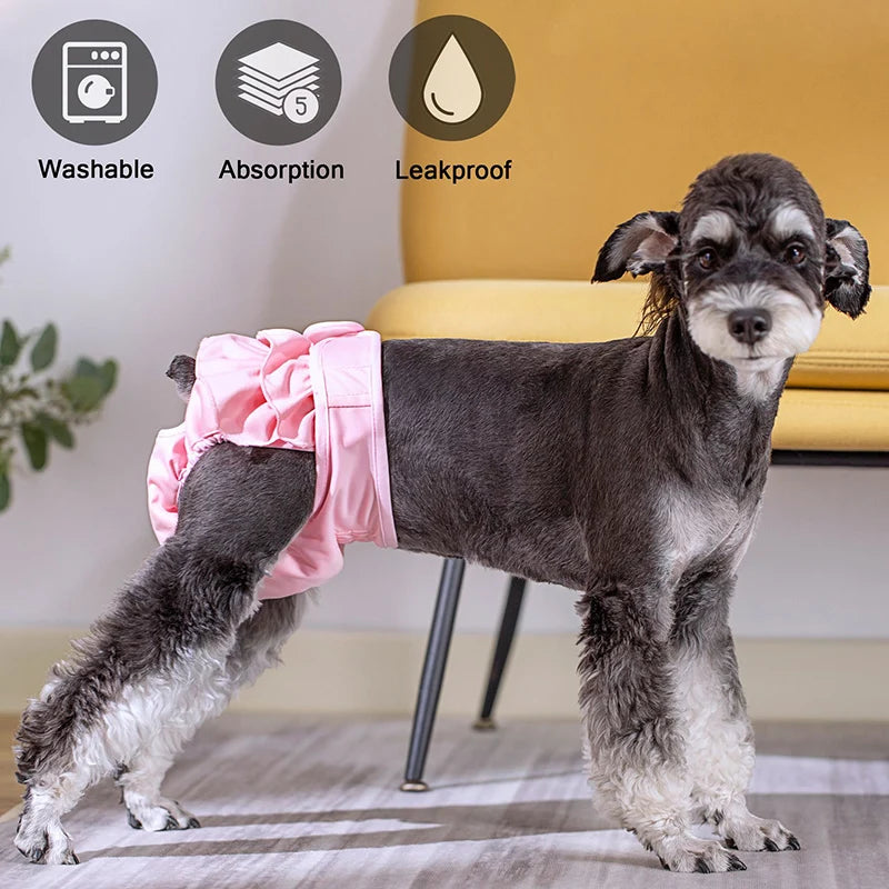 Reusable Female Pet Physiological Pants Washable Big Dog Sanitary Panties Diapers for Medium Large Dogs Mascotas Supplies