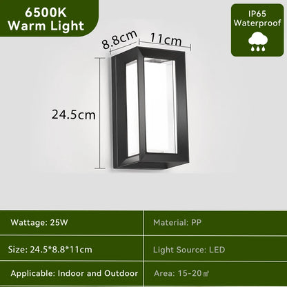 Vattentålig LED Vägglampa Utomhus & Inomhus – 110V/220V, Varmvit/Kallvit, Trappa, Balkong & Trädgård