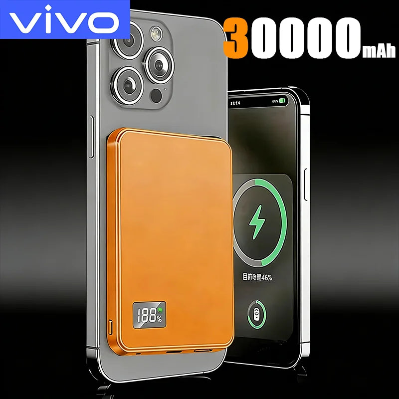 VIVO 50000mAh Thin Magnetic Wireless Power Bank 22.5W Fast Charging Portable External  Battery for Magsafe For iPhone Samsung