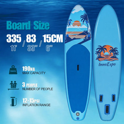 Uppblåsbar SUP-bräda från InnoExpo med halkfri yta – 320–350 cm