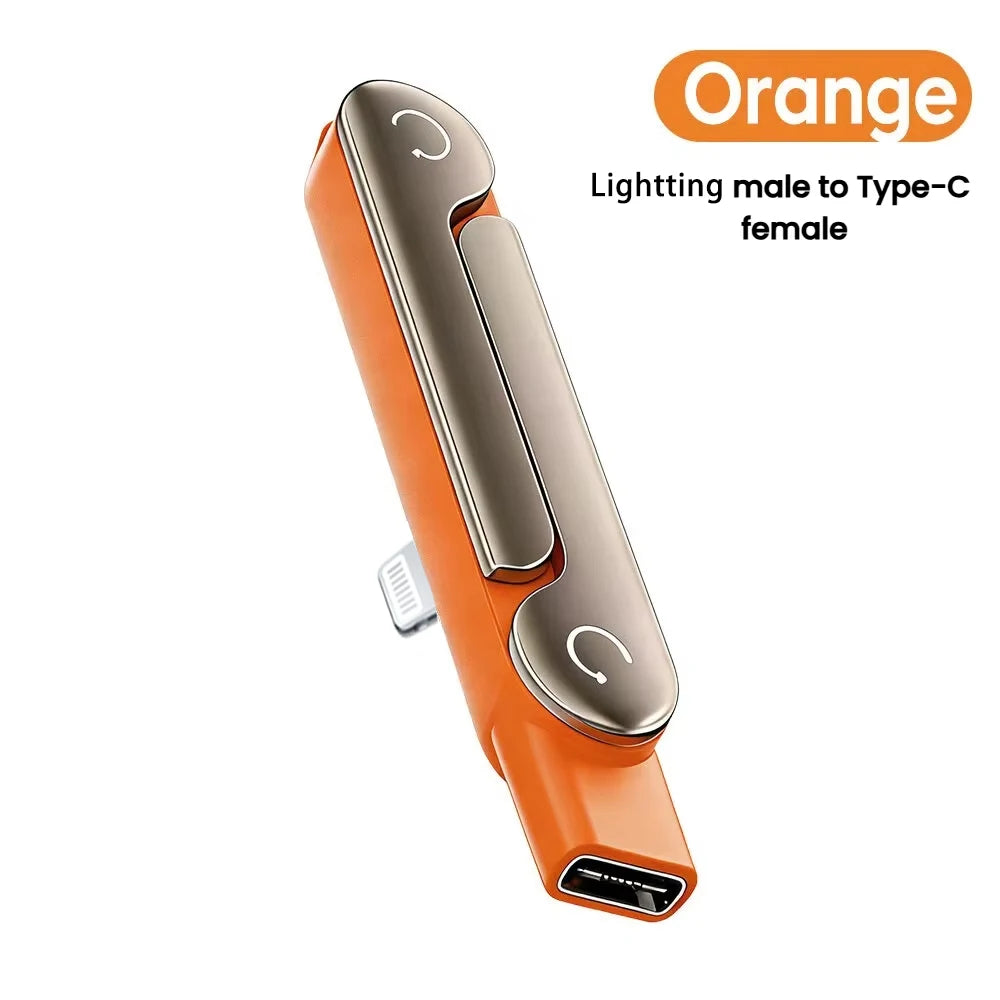240W USB C Lightning Built in Stand Adapter Multi Function Foldable Converter for Phone