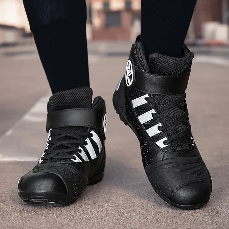 2026 New Leather Motos Breathable Anti Slip Wear-resistant Riders Boots Motorcycle Boots Men Motorbike Racing Ankle Length Shoes