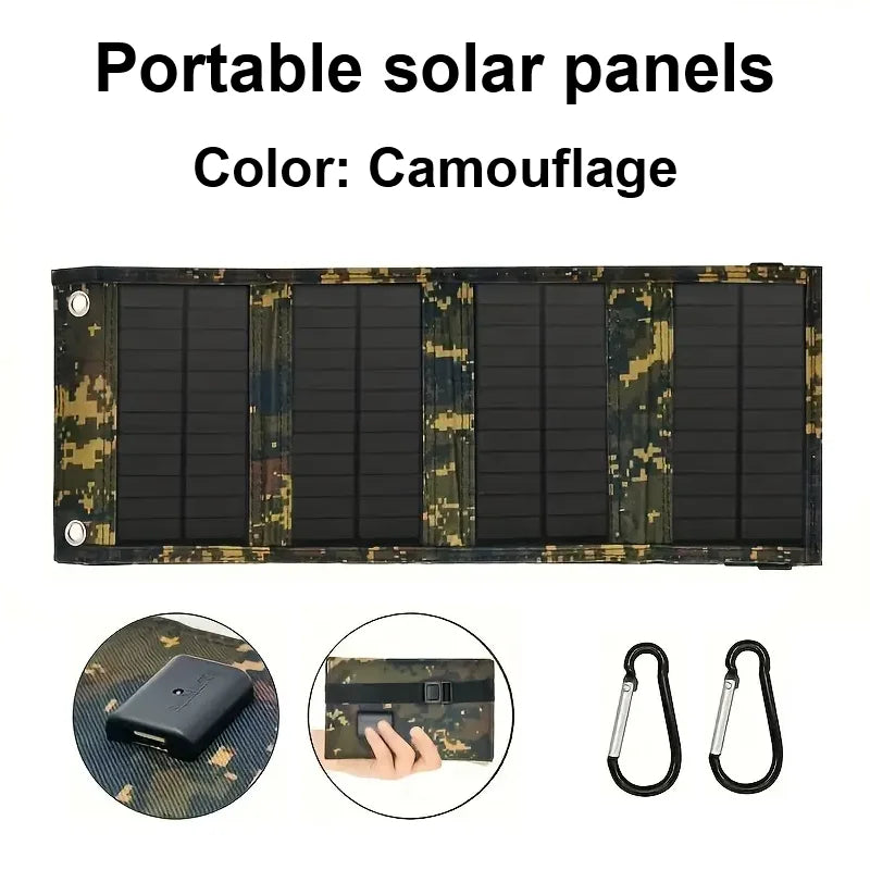 LEAORLD 20W Solar Panel Charger, Foldable Solar Panel Fast Charging, USB Solar Phone Charger, Monocrystalline High Efficiency