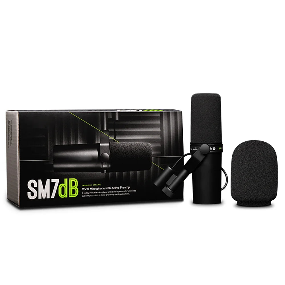 Shure SM7dB Studio Dynamic Microphone Radio Live Vocal Microphone Sm7b Upgraded Version for Streaming Podcast Built-in Preamp