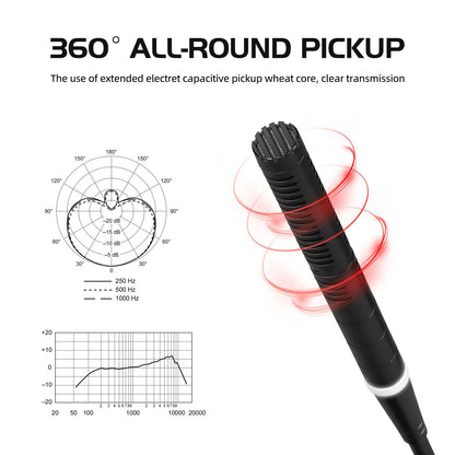 GSN10 Professional Desktop Gooseneck Microphone, Audio Microphone with XLR 5V Power Supply for Live Conference Recording, Gaming