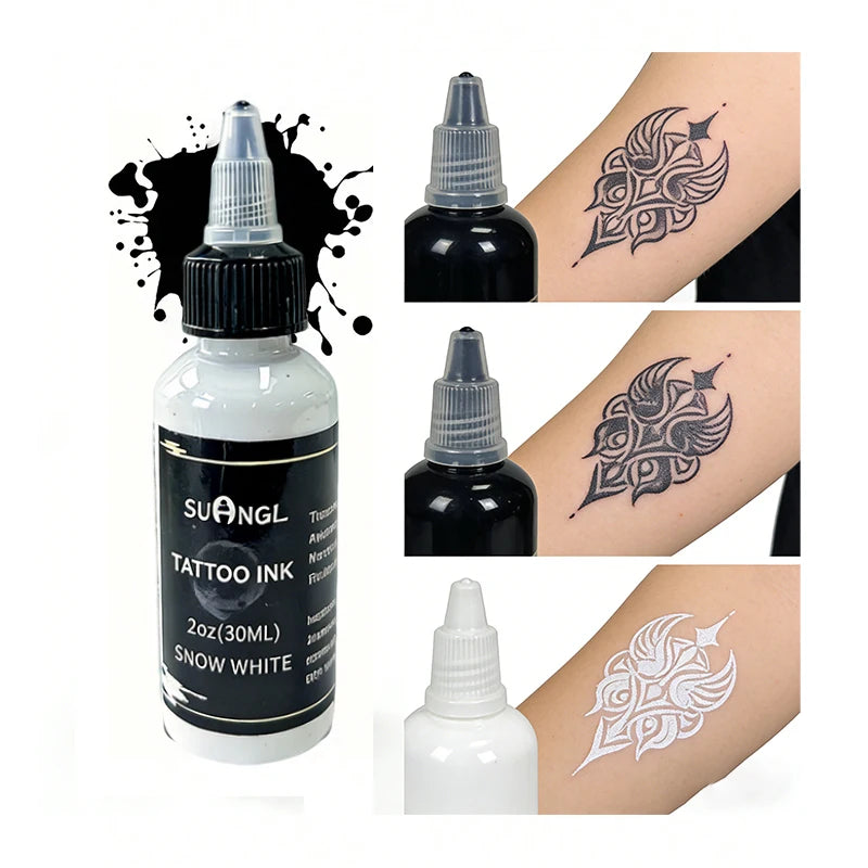 SUANGL Professional Black Tattoo Ink High Saturation Waterproof Permanent Pigment 30ml for Tattoo Studio Tattoo Accessories
