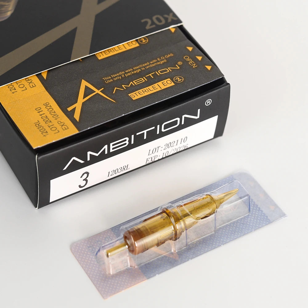 Ambition Glory Tattoo Cartridge Mix Needle 0.25mm 0.3mm 0.35mm Round Liner Shader Magnum Tattoo Needles 1rl 3rl 5rl 7rm 9rm 13rm