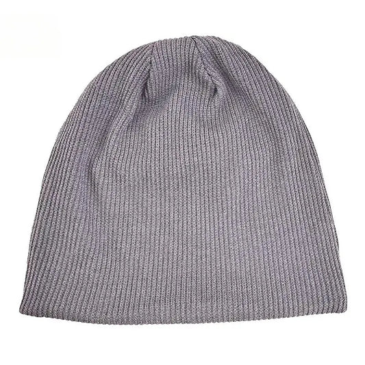 Autumn and winter fine yarn knitted double-layer thick warm bonnet skullies beanies