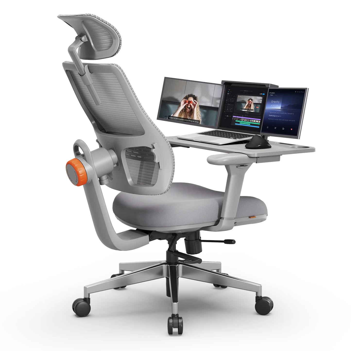 NEWTRAL Ergonomic Office Chair with Desktop,Adaptive Lower Back Support Gamer Chair,Adjustable Headrest Seat Depth Office Chair