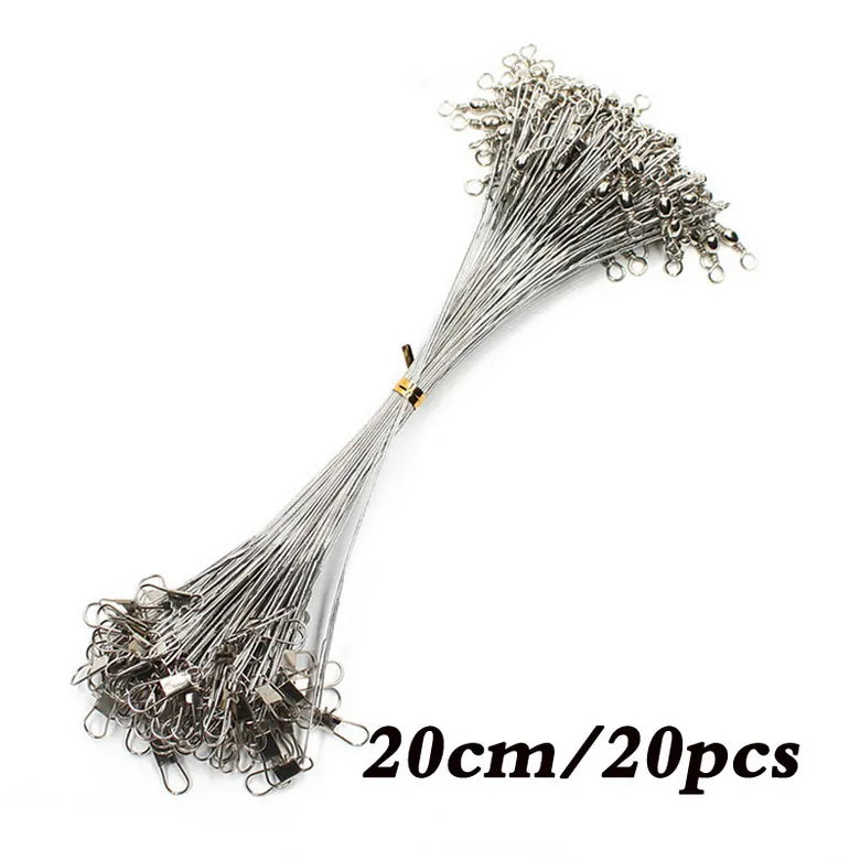 Stålförtommar med Svivel – 20-pack, 15/20/30cm, Betsskyddad Wire
