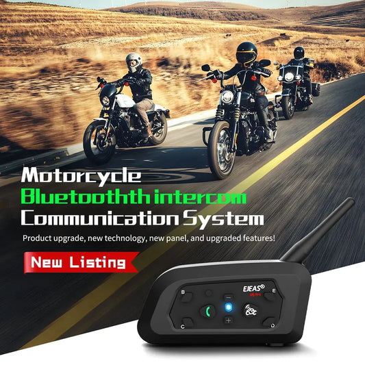 EJEAS V6 Pro+ MC-hjälmintercom – Bluetooth 5.1, 800m, IP67, 6 Ryttare