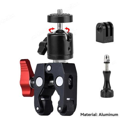 For Insta 360 X5 X4 X3 GO 3S Motorcycle Bicycle Clip Bracket for GoPro 13 12 11 DJI Action 6 Bike Selfie Stick Camera Accessory