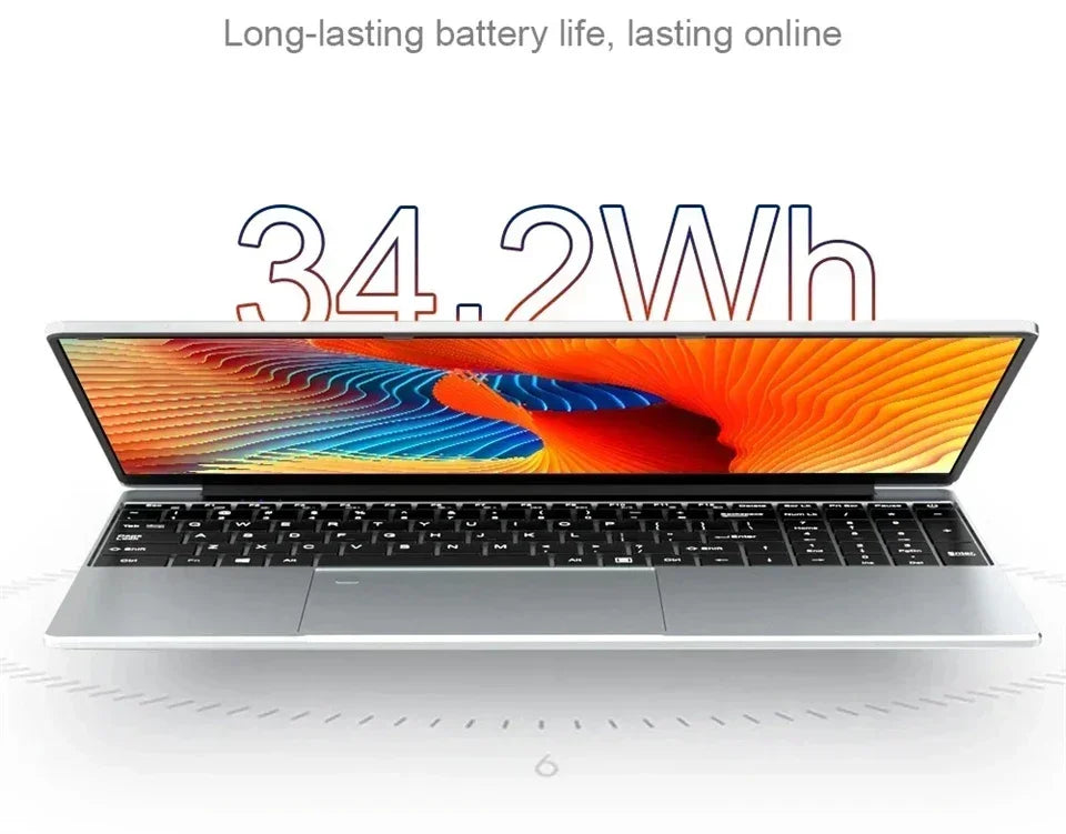 Ultratunn Laptop 15,6" Intel N95 16/32GB DDR4 Upp till 2TB SSD – Windows 11 Fingeravtryck Bakbelyst Numeriskt Tangentbord FHD
