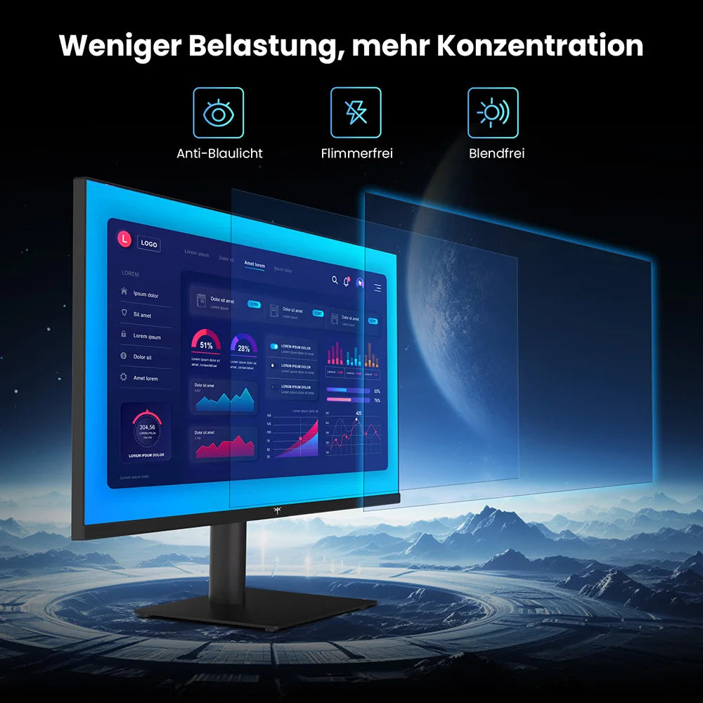 KTC H27T27 Kontorsmonitor 27" 2K QHD – Fast IPS 120Hz OC HDR FreeSync G-Sync 99% sRGB Ramlös VESA EU-lager