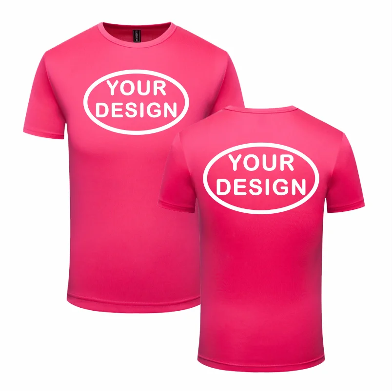 Eget tryck fram & bak, snabbtorkande t-shirt med logotyp, text eller foto – reklamkläder