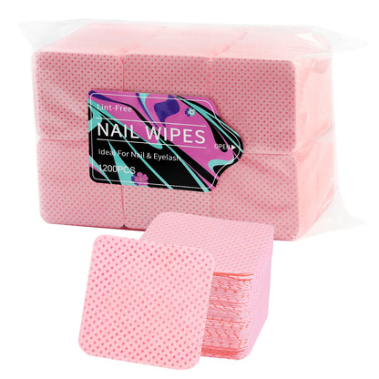 1200pcs Nail Polish Remover Wipes Nail Cleaning Pads Non Woven Nail Pads for Women Girl Beauty Salon Nail Art Tool