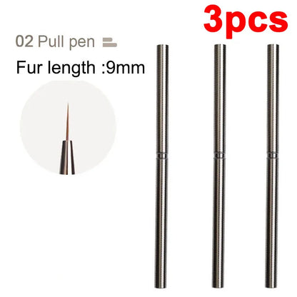 Nails Art Liner Brushes Striping Drawing Elongated Lines Painting 6/9/12/15/18mm Nail Professional Manicure Tool ZJS02