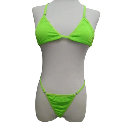 2Pcs/Set Women Bikinis Beachwear Lacing Up Bra And Thong Suits Brazilian Swimwear Female Swimming Swimsuit