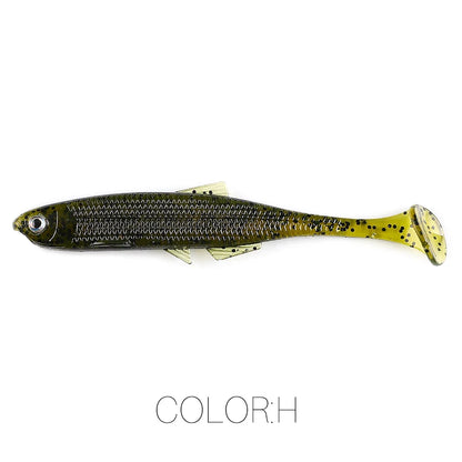 Supercontinent leanness ShadTeez T-tail 5cm/7.5cm/12cm Pike Zander Predator Fishing 3d eyes Soft lure Fishing lures