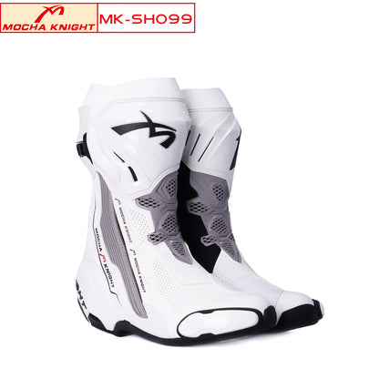 Racingstövlar MK099 i läder – proffsstövlar för bana och offroad, unisex 35–46