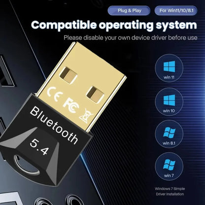 USB Bluetooth Adapter for Pc Usb Bluetooth 5.4/ 5.3/ 5.1/ 5.0 Dongle Receiver for Speaker Mouse Keyboard Music Audio Transmitter
