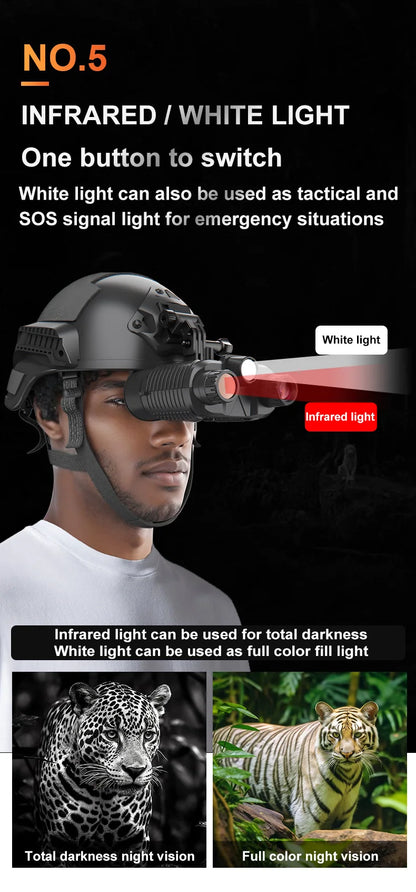 New 4K UHD Helmet Mounted Night Vision Binoculars 36MP Head Mounted Tactical 400M Hunting Infrared Digital NVG Goggles NV8161