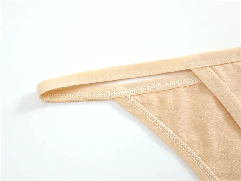 5Pcs Women Cotton Panties Female Thin Belts Underwear Sexy Low Waist G-String Thongs Ladies Soild Panties Breathable Lingerie