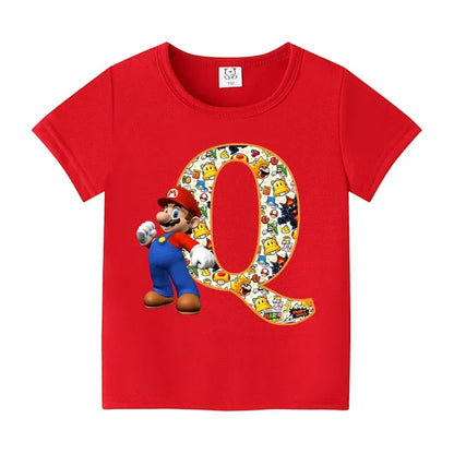 Barn T-shirt 100% Bomull – Tecknat Tryck Kortärm Unisex Casual Storlek 100–160cm