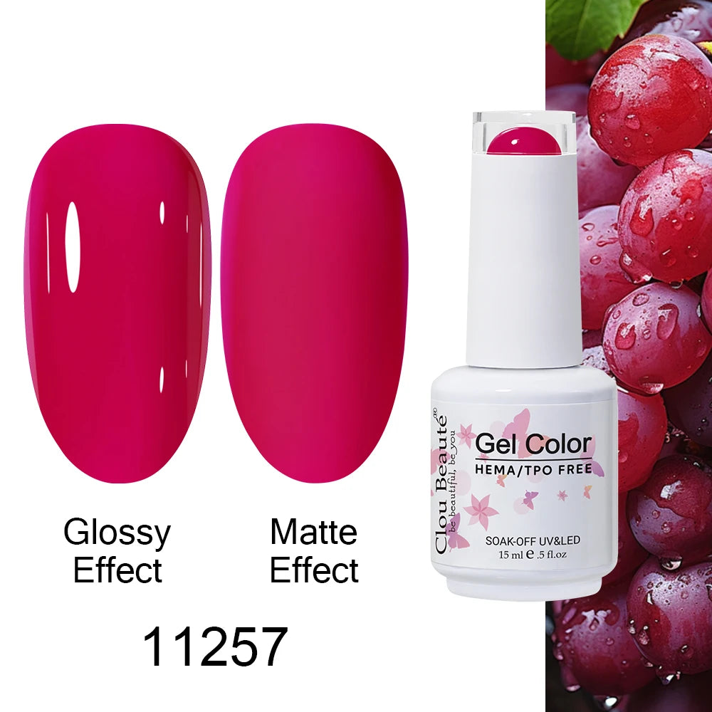Clou Beaute Gel Nail Polish Neon Brown Royal Blue Red Green Pastal Nude Nail Art Varnishes Gel Lacquer Top Coat UV Gel Nail