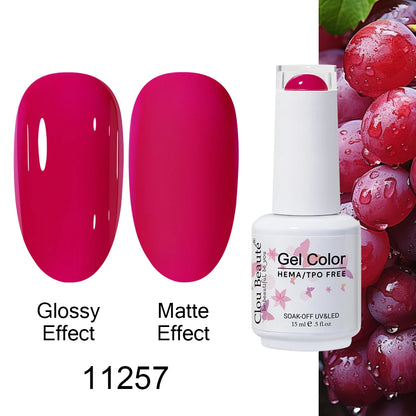 Clou Beaute Gel Nail Polish Neon Brown Royal Blue Red Green Pastal Nude Nail Art Varnishes Gel Lacquer Top Coat UV Gel Nail