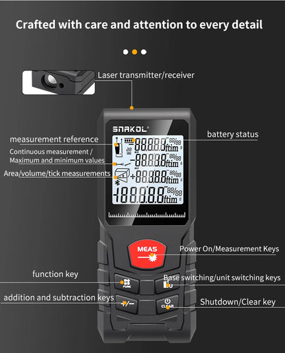 Snakol Laser Distance 50M/100M/120M Rangefinder Profesional Meter Laser Range Finder Ruler Test Tool