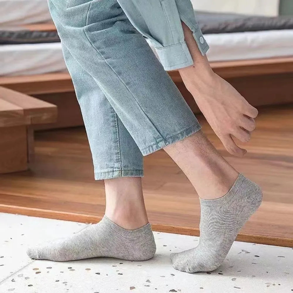 Unisex Båtsockor – Tunna, Andningsbara, Anti-lukt, 6–40-pack, Svart/Vit/Grå