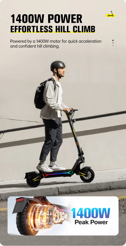 OOTD SR1 hopfällbar elscooter med 10-tumsdäck och skivbroms