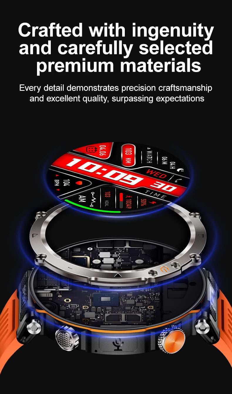 HT30 Smart Watch 2026 New Fashion Luxury 5ATM Waterproof GPS Compass AMOLED Display 366x366 Outdoor Sport Heart Rate Monitor IP6