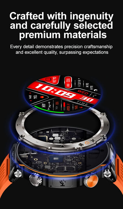 HT30 Smart Watch 2026 New Fashion Luxury 5ATM Waterproof GPS Compass AMOLED Display 366x366 Outdoor Sport Heart Rate Monitor IP6