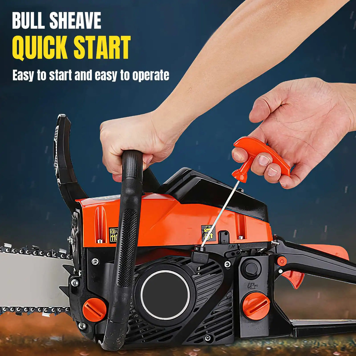 68CC Gasoline Chainsaw 6000W Petrol Chainsaw 20 Inch 2-Stroke Heavy Duty Wood Cutting Chain Saw for Tree Felling, Logging and Forestry Work