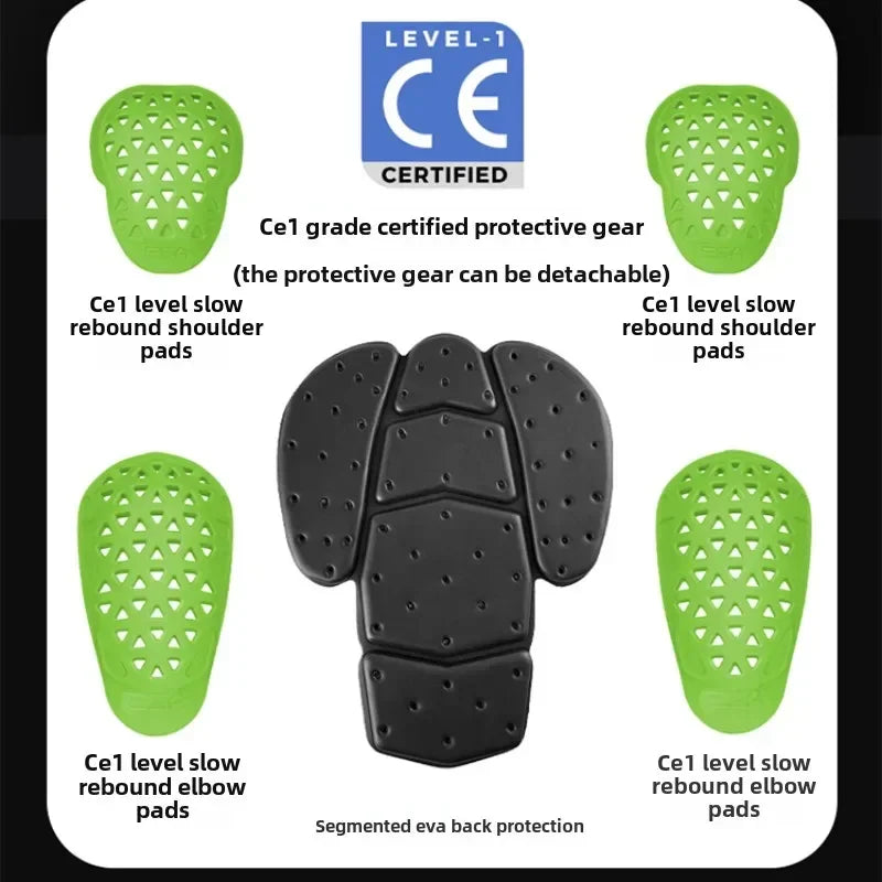 CE Certified Motorbike Leather Jacket for Men Autumn Winter Warm Windproof Riding Coat with Removable Liner Motorcycle Jacket
